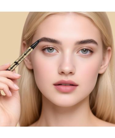 MOTIBACK Microblading Eyebrow Pen WaterResistant Eyebrow Pencil 2in1 DualEnd Eyebrow Brush Mascara for LongLasting Defined Eyebrows GrayBrown - Buy Online on GoSupps.com