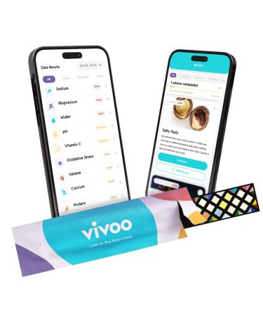 Vivoo 2.0 | Advanced Urine Test Strips with App | at Home Urine Test Strips for Keto Test Calcium Vitamin C Proteins Salinity Hydration and More | 6 Month / 24 Tests 24 Count (Pack of 1)