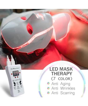 LED Face Mask Light Therapy | 7 Color Skin Rejuvenation & Anti-Aging Treatment for Face & Neck - Buy Online on GoSupps.com