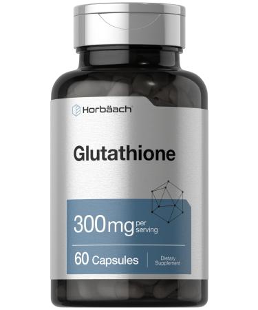 Horbaach Glutathione Supplement | 300mg | 60 Capsules | Non-GMO & Gluten Free | Reduced Form