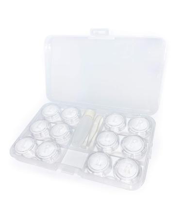 LCFALO 6 Pack Contact Lens Case, contacts lenses travel clear bulk organizer cases with stick tool set-durable simple