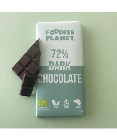  FOODIES-PLANET FOODIES-PLANET 72% pure Belgian chocolate - Vegan - Organic - 12 x 100g - Buy Online on GoSupps.com