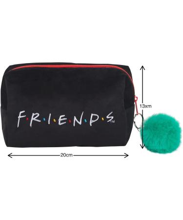 Friends TV Show Velvet Make-Up Bag for Women | Soft Cosmetic Storage | Double-Sided Black Design for Toiletries & Pencils - Buy Online on GoSupps.com