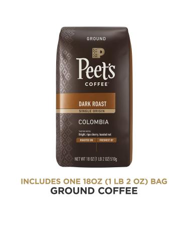 Peet's Coffee Dark Roast Ground Coffee - 18oz Bag, Single Origin Colombia - Buy Online on GoSupps.com