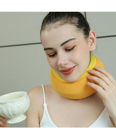 Fovolat Neck Brace - Neck Brace & Elastic Supports | Soft Foam Wraps Keep Vertebrae Stable Soft Neck Support Relieves Pressure in Spine Neck Support Brace for Travel Yellow - Buy Online on GoSupps.com