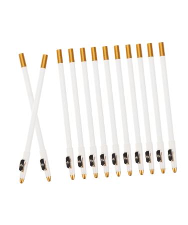 Outanaya 12pcs Eyebrow Pencil Sharpener Women Makeup Brow Pencil Wood Brow Pencil Wooden White