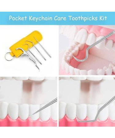 Buy GXFCAI Metal Toothpick Set - Portable Dental Floss & Toothpick Pendant Tube for Travel - Best International Shipping - Buy Online on GoSupps.com