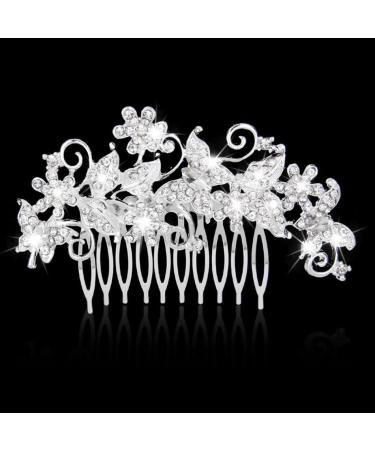 Housoutil Bridal Tiara Crystal Headpiece Vintage Silver Hair Side Combs Bridal Wedding Hair Comb Bridal Headpiece Crystal Hair Comb Vintage Alloy Hair Comb Wig Accessories Bride Pearl - Buy Online on GoSupps.com