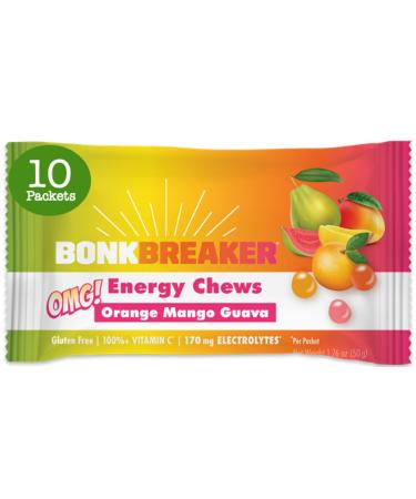 Bonk Breaker Energy Chews with Electrolytes Orange Mango Guava Easy to Chew Energy Gummies 10 Pack