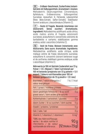 Buy Intick Sugar-Free Instant Strawberry Drink | Vegan Low-Calorie Vitamin C | 12 x 1.5L Pack - Buy Online on GoSupps.com