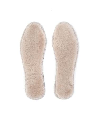 BARVEN Sheepskin Insoles Natural Unisex Cozy Warm Durable Soft Sheep Wool Fleece Replacement Inserts for Men and Women (12 Women/10 Men) Gray