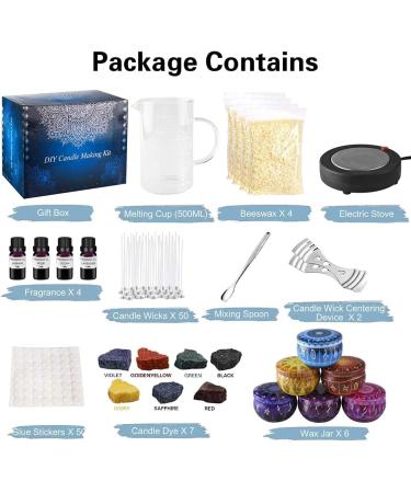 Benooa Candle Making Kit - DIY Scented Candle Supplies with Electric Hot Plate, Beeswax, Wicks, Fragrance Oil, Dye, and Jars - Buy Online on GoSupps.com