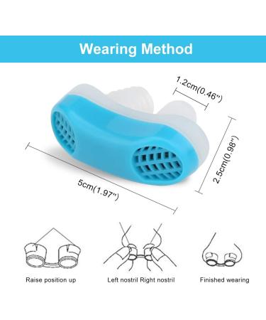 2 in 1 Nasal Vents Clip for Snoring - Anti-Snoring Device for Men and Women - CPAP Users - Blue - Buy Online on GoSupps.com