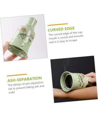 Buy 2 Sets of Moxibustion Pots - Health & Wellness Antislip Qridor Pot Moxa Massage Device Handheld Scratching Tool | Lotus Ceramics - 12.5x7cm | International Shipping - Buy Online on GoSupps.com