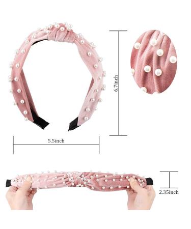 GORGOU 4 Pack Pearl Headbands for Women - Knotted Wide Headbands - Fashion Turban Hair Hoops - Velvet Hair Accessories for Girls - Buy Online on GoSupps.com