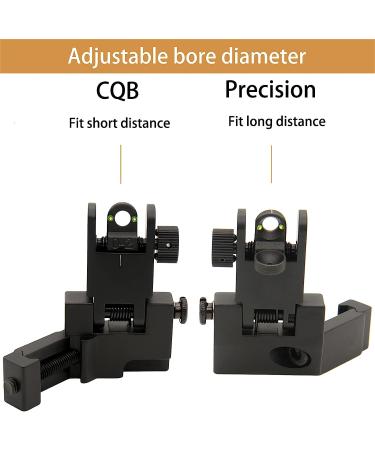 KELEN 45 Degree Offset Flip Up Sight Set - Front and Rear Fiber Optics Iron Sights with Red/Green Dots for Picatinny Weaver Rails - Buy Online on GoSupps.com