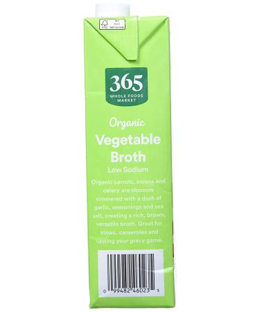 365 by Whole Foods Market Organic Low Sodium Vegetable Broth 32 Fl Oz - Buy Online on GoSupps.com