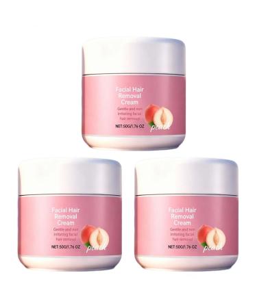 XUSHAOLUN Set of 3 facial hair removal creams for women: upper lip hair removal cream facial hair removal balm with soft skin and exfoliating scrub for sensitive skin.