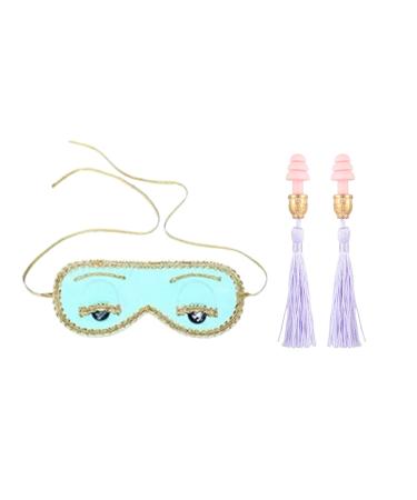 Utopiat Audrey Hepburn Style Silk Sleep Mask & Ear Plugs with Tassel Set for Women | Cute Eye Mask Earplugs Sleeping Beauty Set Costume Accessory