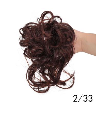 Hair Part Hair Tie Updos | Messy Bun Scrunchy Extensions - #2H33 Natural Black Mix Dark Brown - Buy Online on GoSupps.com