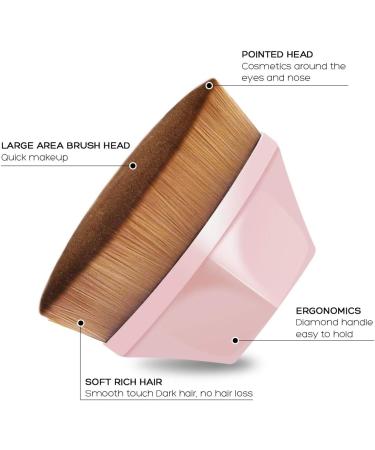 VICKSONGS Flawless Foundation Brush with Storage Box - Super Soft Multifunctional Makeup Brush for Liquid Cream Concealer - Pink - Buy Online on GoSupps.com