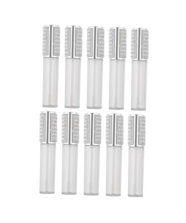 NUOBESTY Lot de 10 Tubes de Gloss L vres 5 Ml en Verre Rond Flacons Vides pour Maquillage Contenant Rechargeable pour Brillance Usage Cosm tique et Voyage