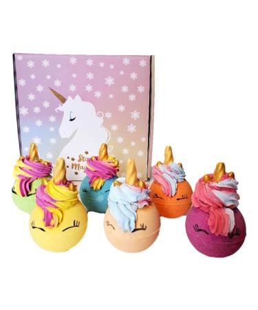Unicorn Magic Bath Bombs (Set of 6-6.7 oz Each) Will Make her Smile and not Stain Your tub