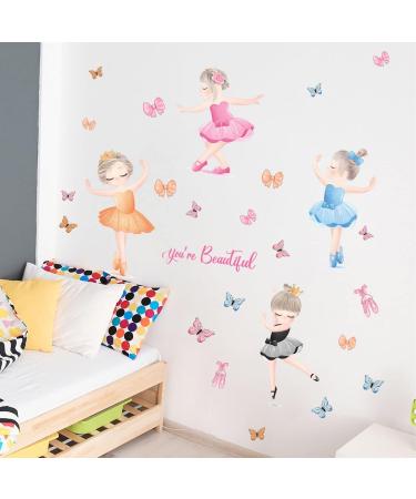 OOTSR Black Girl Inspirational Butterfly Wall Decals - Positive Bedroom Art for Girls - Ballerina Baby Girls Wall Stickers - Buy Online on GoSupps.com