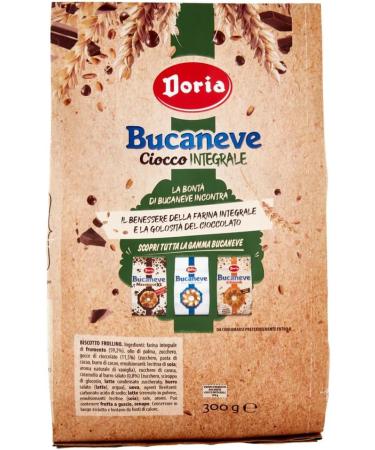 3 Doria Bucaneve Ciocco Integral biscuits with whole wheat flour and dark chocolate 300 g bag + Polpa di Pomodoro Italian Gourmet Polpa di Pomodoro 400 g - Buy Online on GoSupps.com