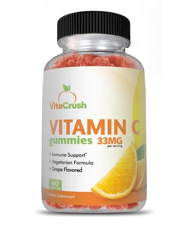 VitaCrush Vitamin C Gummies with Zinc Echinacea for Adults Kids Chewable Gummy Vitamin Supplement 3 in 1 Immune System Support 60 Count