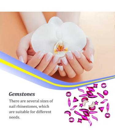 dijiusidy 50 Pieces Glass Crystal Set Eye-catching Personalized Nail Art Rhinestones DIY Handcraft Manicure Accessories for Card Making Rose Red - Buy Online on GoSupps.com