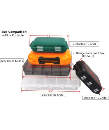 2x Small Hard Fishing Tackle Box - 10 Compartment Portable Case for Hooks, Lures, Baits - Black - Buy Online on GoSupps.com