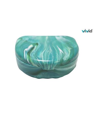 Portable Orthodontic Retainer Case - Green Marble | Denture & Mouthguard Storage - Buy Online on GoSupps.com