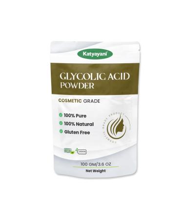 Katyayani Glycolic Acid Powder (3.6oz/100gm) | Cosmetic Grade | Make Your Own Peel and Mask| Add to Cream Moisturizer