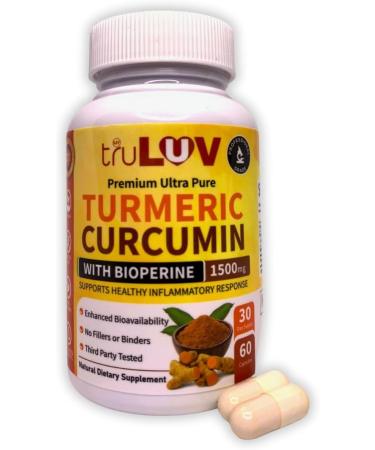 Turmeric Curcumin with Bioperine Ginger Supplement 1500mg 60 Capsules Natural Dietary Supplement for Health Non-GMO | Gluten Free - Buy Online on GoSupps.com