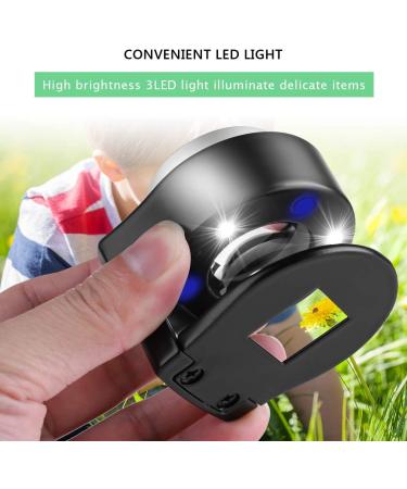 30X Coin Magnifier, USB Rechargeable 6 Lights Portable Metal Eye Loupe Sewing Magnifying Glass for Textile Optical Jewelry Tool Coins Currency Stamps (Black) - Buy Online on GoSupps.com