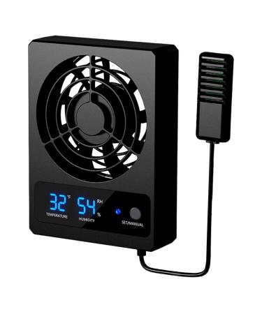 Ventilation Fan for Reptile Enclosure | Intelligent Reptile Temperature Gauge with LED Display - Strong Wind Vent Fan Low Noise Cooling Fan for Amphibians Reptiles Snakes Fulenyi A: ( )