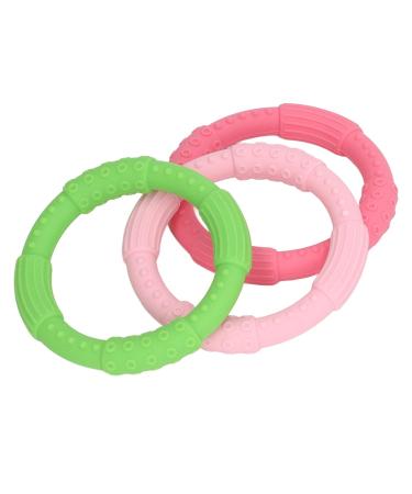 3pcs Bright Color Baby Teething Bracelet Set for Gum Relief - Soft Silicone Teething Ring Toy for Infants and Toddlers - Buy Online on GoSupps.com