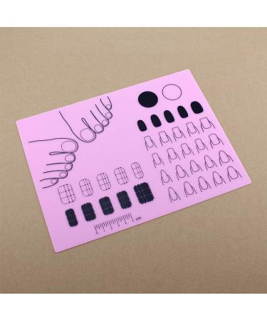 Minkissy Silicone Nail Tools Silicone Manicure Mat Washable Nail Polish Coloring Practice Pad Nail Art Stamping Mat Nail Practice Workspace Design Plate () Manicure Tools Pink - Buy Online on GoSupps.com