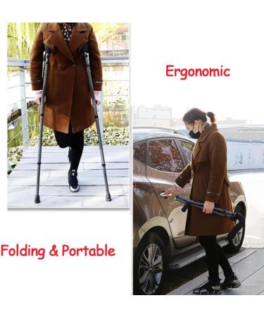 Adjustable Folding Crutch for Adult Ergonomic Fashion Design and Comfortable Handle Portable Crutch for and Storage for Height 145-180cm (Size : 1 Count) Anniversary Lucky Star 1 Pair - Buy Online on GoSupps.com