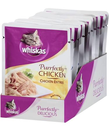 Whiskas Purrfectly Chicken Wet Cat Food Pouches 3oz (Pack of 24) - Delicious Chicken Flavored Cat Food - Buy Online on GoSupps.com