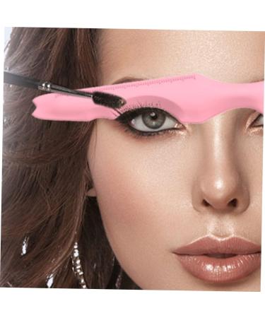 PLAFOPE Silicone Eyeliner Stencil 2pcs Silicone Beauty Ruler Eyelash Spoolies Face Cream Applicator Eyebrow Template With Wings 15.00X4.15X0.50CM Pink-1 - Buy Online on GoSupps.com
