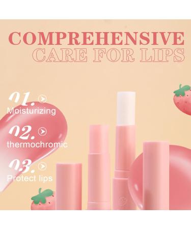 3-Color Lip Balm Set Moisturizing Color-Changing Strawberry Lip Balm Deep Hydration Long-Lasting Moisturizing Non-sticky Helps Repair Lips Vegan Tinted Autumn and Winter Lip Care - Buy Online on GoSupps.com