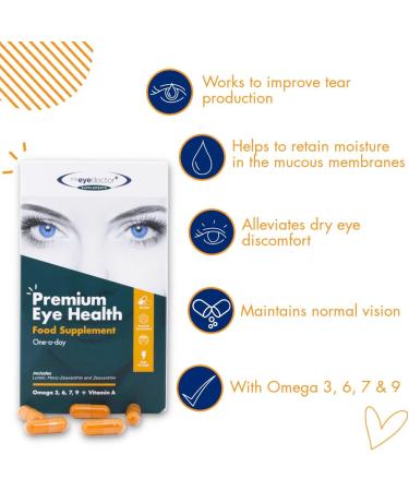 Eye Doctor Dry Eye Supplement - 270 Vegan Capsules with Lutein, Zeaxanthin, Omega 3 & More - Vision Health Support - 270 Count - Buy Online on GoSupps.com