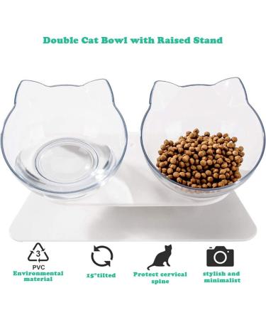 Double Cat Dog Bowls - Elevated Tilted Pet Bowl with Raised Stand for Cats and Small Dogs - Buy Online on GoSupps.com