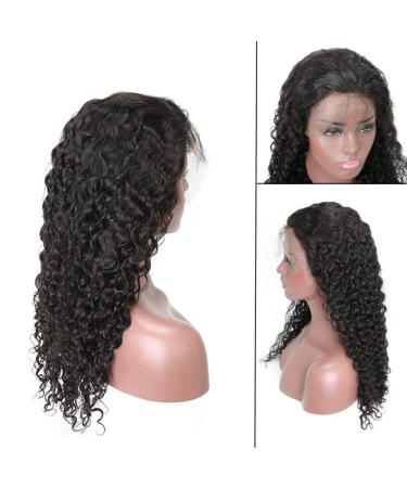 Buy 20 Curly Front Lace Wig - Remy Brazilian Human Hair 360 Pre-Plucked with Baby Hair - Natural Deep Curly Hair for Women - Buy Online on GoSupps.com