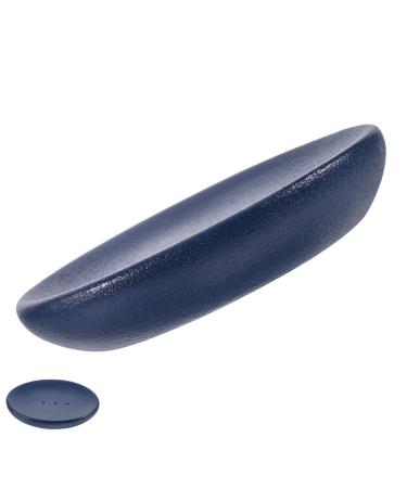 KONTONTY 1pc Box Soap Box Rectangular Soap Dish Bathing under Bar Soap Holder Washbasin Hook Sink Dark Blue Soap Dish Strip Holder Orange Pumpkin Bowl Ins Soap Dish Ceramics Jewelry Plate 1 M