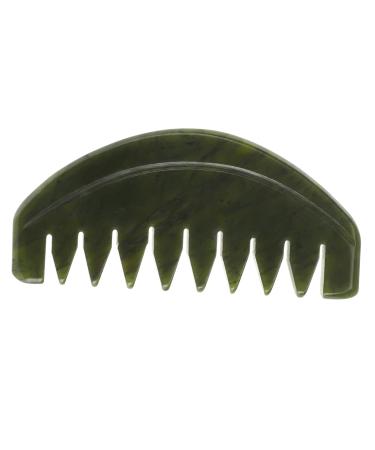 Beavorty 2 pc portable jade ridge jade brush for hair scalp massage manual massage device for the scalp natural jade comb hand gua natural jade women wood scratch stone