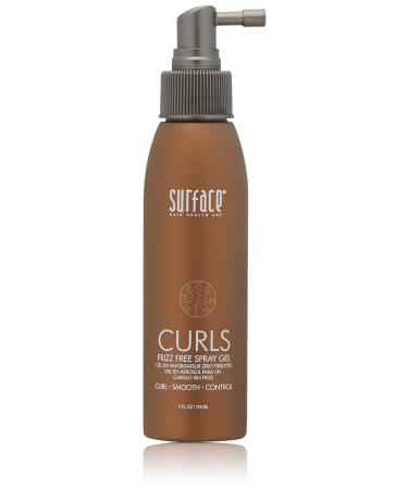 Surface Hair Curl Frizz Free Spray Gel  Lightweight Control With Cocoa Butter And Babassu Oil  For Curly Or Straight Hair 4 Fl. Oz.