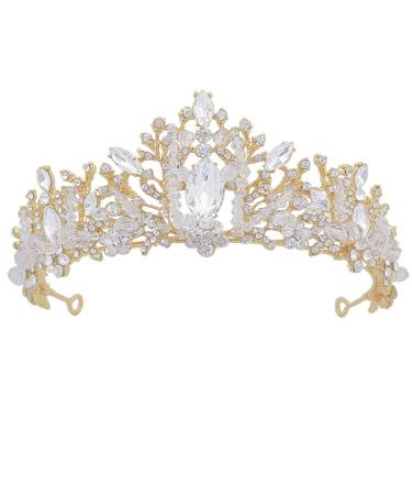 FRCOLOR White Tiara Crown Crystal Silver Headband Diamond Bridal Headdress Wedding Prom Crown Hair Accessories for Women Girl Birthday Wedding Christmas Party Favor Ornaments
